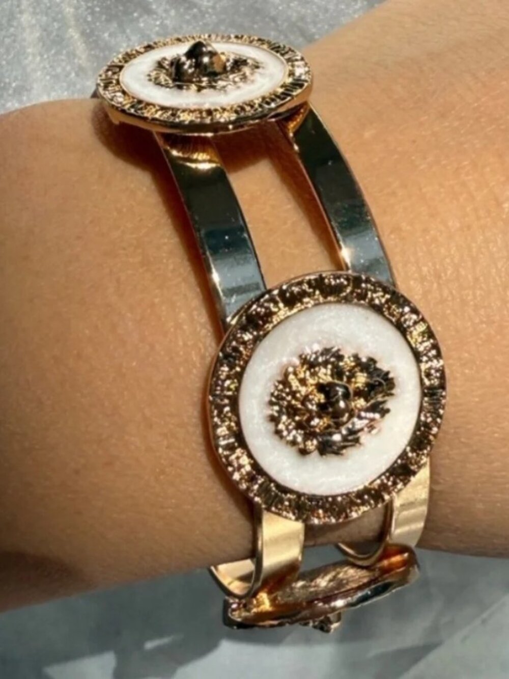 Gold Lion Medallion Bracelet – Designer Inspired Statement Jewelry